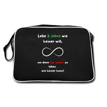 Geschenkidee Spruch Trader Broker Forex CFD Aktien - Retro Tasche - Schwarz/Weiß - Hinten