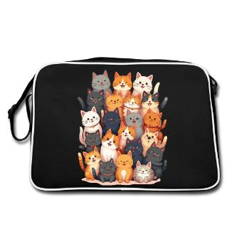 Happy Cats Family - Retro Bag - black/white - Back