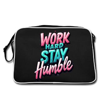 Travailler dur, rester humble - Sac Retro - noir/blanc - Dos