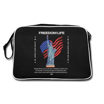 Freedom Life - Retro Bag - black/white - Back
