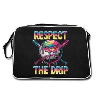 Humor Baseballspieler - Retro Tasche - Schwarz/Weiß - Hinten