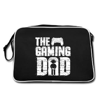 The Gaming Dad Zocker Gamer Vater - Retro Tasche - Schwarz/Weiß - Hinten