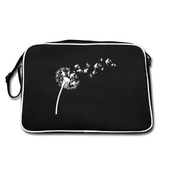 Elephant Africa Safari Rasta Afrikafan Afrikaliebha - Retro Bag - black/white - Back