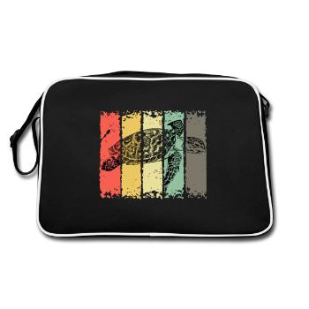 Turtle sea turtle turtle marine animals - Retro Bag - black/white - Back