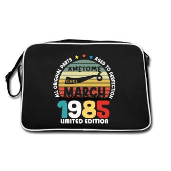 39 Years Old Made In 1985 Vintage March 1985 - Retro Bag - black/white - Back