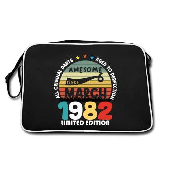 42 Years Old Made In 1982 Vintage March 1982 - Sac Retro - noir/blanc - Dos