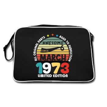 51 Years Old Made In 1973 Vintage March 1973 - Retro Bag - black/white - Back