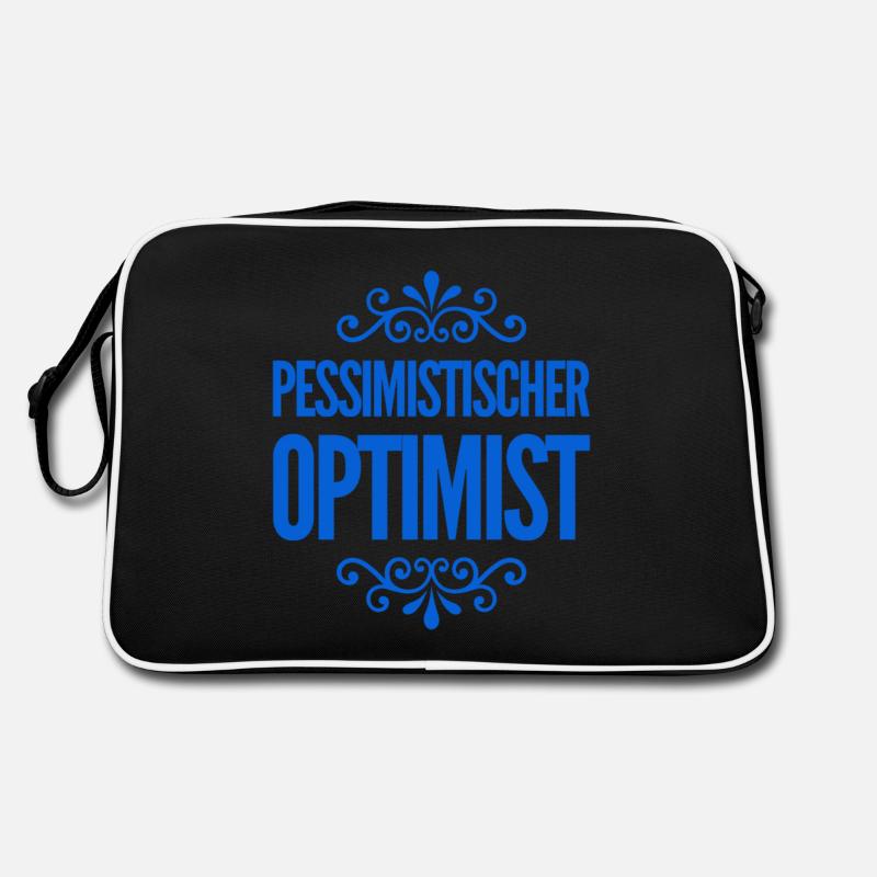 vor dir steht ein pessimistischer Optimist Retro Tasche