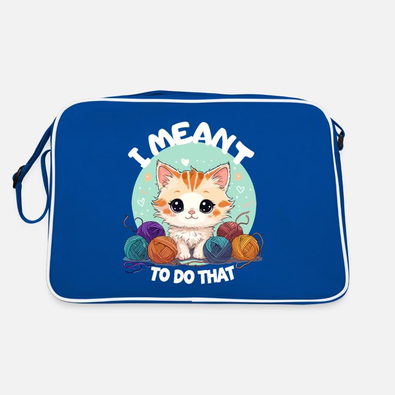 Cat Wool Knitting Crochet Handmade Cute Retro Bag