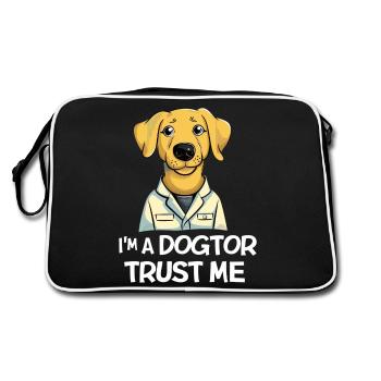 Happy Labradoodle dans le rôle de « Dogtor » - Sac Retro - noir/blanc - Dos