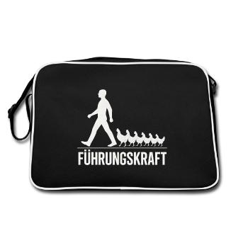 Führungskraft Hühner Landwirt Bauer Geschenkidee - Retro Tasche - Schwarz/Weiß - Hinten