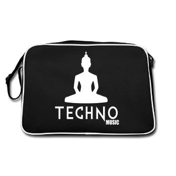 Techno-Musik - Retro Tasche - Schwarz/Weiß - Hinten