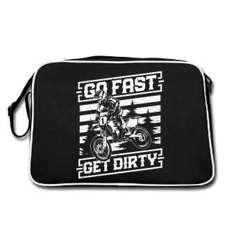 Roulez vite, salissez - Motocross Saying - Sac Retro - noir/blanc - Dos