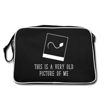 Old Picture, This is an Old Sperm Picture of Me - Retro Bag - black/white - Back