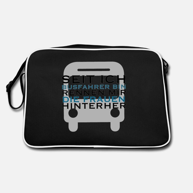Lustiger Busfahrer Spruch Geschenkidee - Retro Tasche - Schwarz/Weiß