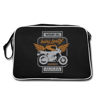 Simson, Simmi S51, Moped Geschenkidee Ossi 50ccm - Retro Tasche - Schwarz/Weiß - Hinten