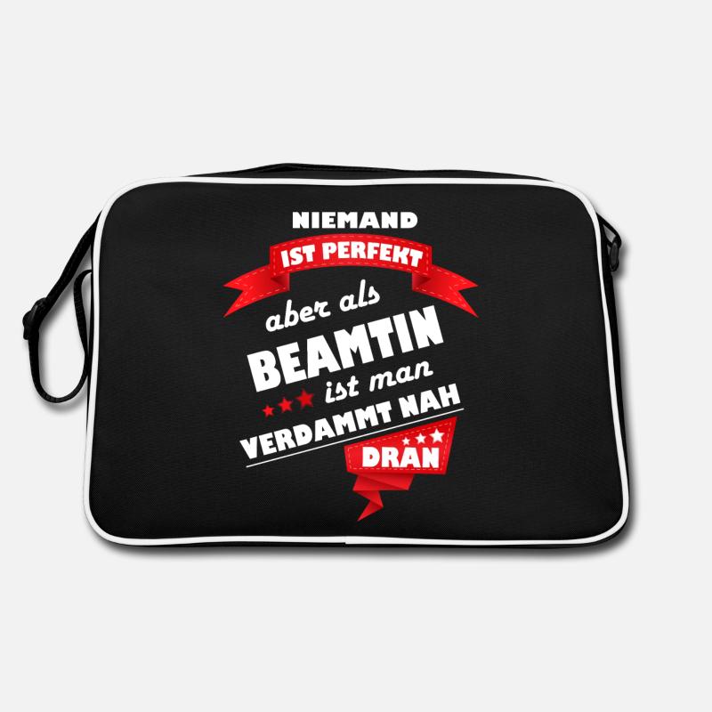 Beamtin, Beamte, Staatsdiener Geschenk Berufe Cool - Retro Tasche - Schwarz/Weiß