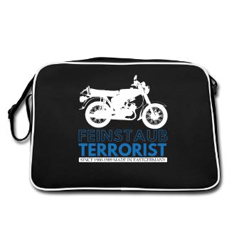 Feinstaubterrorist, DDr Moped, Simmi S51, 2 Takter - Retro Tasche - Schwarz/Weiß - Hinten