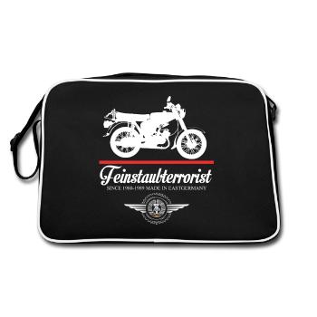 Feinstaubterrorist, DDr Moped, Simmi S51, 2 Takter - Retro Tasche - Schwarz/Weiß - Hinten