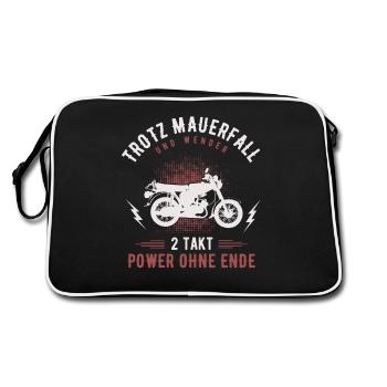 Trotz Mauerfall & Wende 2 Takt Simmi S51 Ostmoped - Retro Tasche - Schwarz/Weiß - Hinten