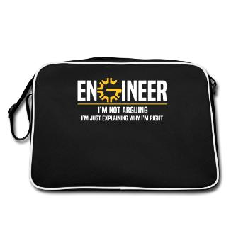 Ingénieur I’m Not Arguing Engineering, Ingénieur - Sac Retro - noir/blanc - Dos