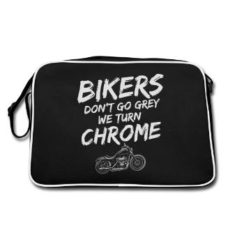 Motorcyclist Gift Biker & Chrome. Become a biker - Retro Bag - black/white - Back