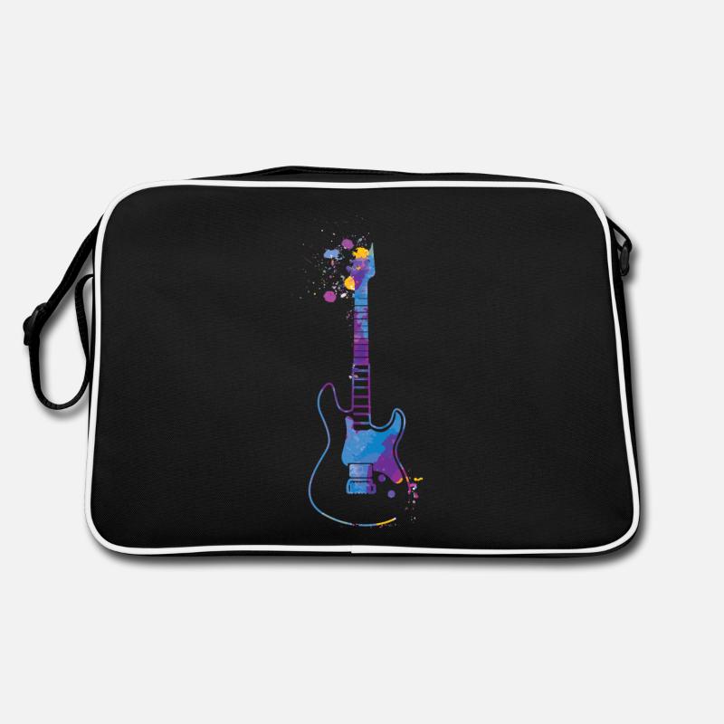 Guitar Splash Guitar Player Gift Electric Guitar - Retro Bag - black/white