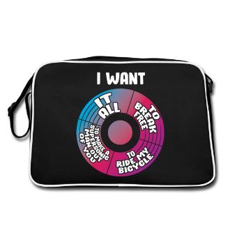 Musique rétro lyrique des années 80 - Je veux tout - Sac Retro - noir/blanc - Dos