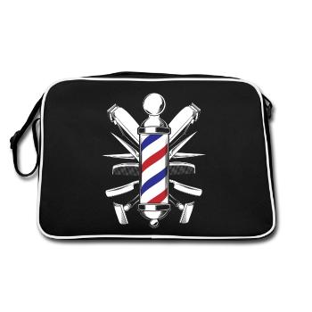 Salon de coiffure, salon de coiffure, coiffeur - Sac Retro - noir/blanc - Dos