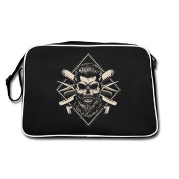 Salon de coiffure, salon de coiffure, coiffeur - Sac Retro - noir/blanc - Dos