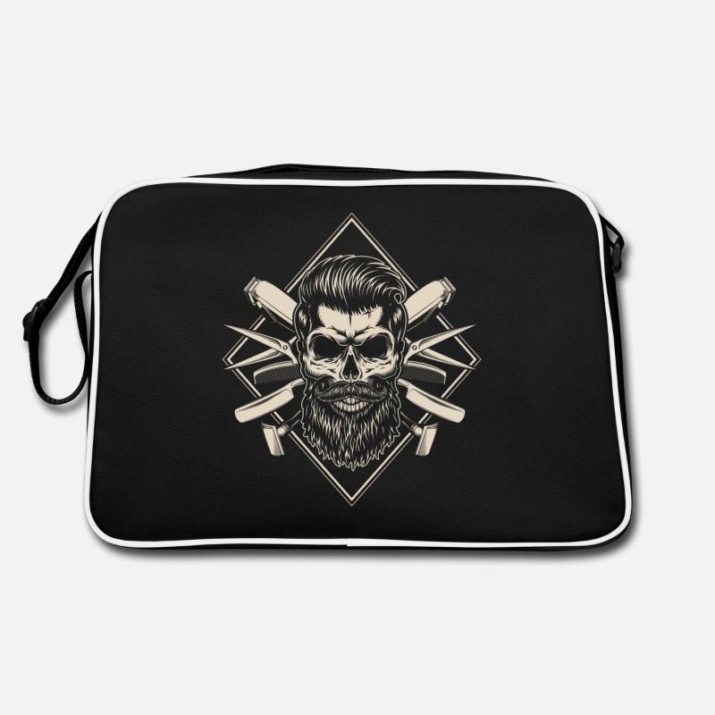 Salon de coiffure, salon de coiffure, coiffeur - Sac Retro - noir/blanc