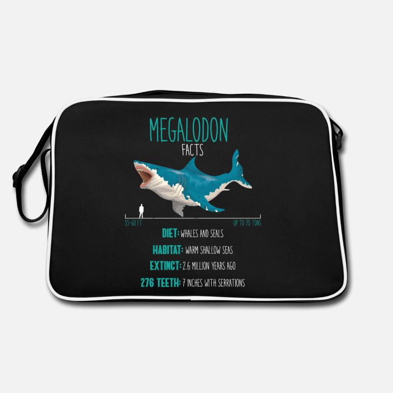 Faits de mégalodon de requin, espèces de requins, cadeau de requin Sac Retro