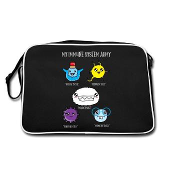 Immune system cells of the body, biology - Retro Bag - black/white - Back