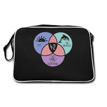 Life Universe Everything 42 But de la vie - Sac Retro - noir/blanc - Dos