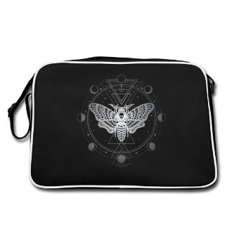 Moon Phases, Butterflies, Black Magic - Retro Bag - black/white - Back