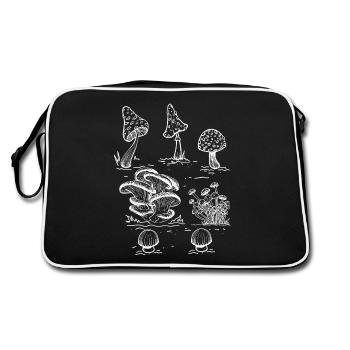 Crystals, Mushrooms Black Magic & Witches - Retro Bag - black/white - Back