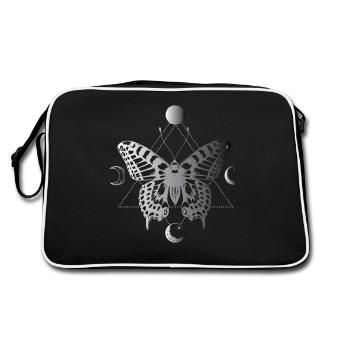 Moon phases, moths, black magic - Retro Bag - black/white - Back