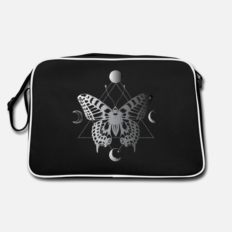 Moon phases, moths, black magic Retro Bag