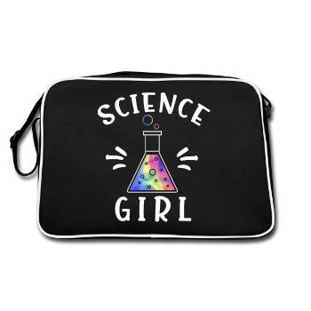 Science Girl, Girl Loves Science - Retro Bag - black/white - Back