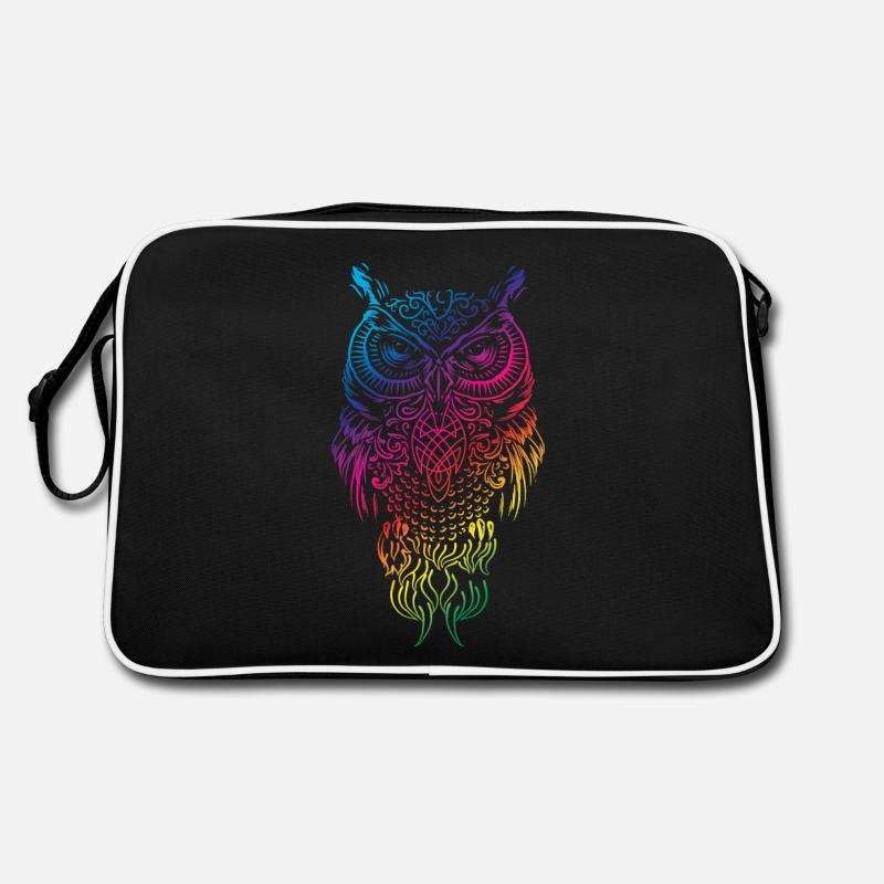 Owl and eagle owl staring at you Retro Bag
