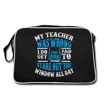 Truck driver, truck driver gift 40 ton - Retro Bag - black/white - Back