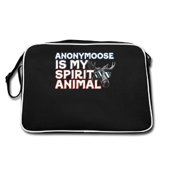 Anonymousoose est mon animal spirituel orignal cool - Sac Retro - noir/blanc - Dos