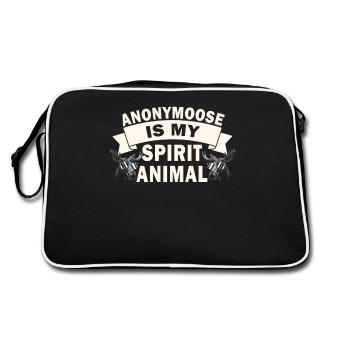 Anonymousoose est mon animal spirituel orignal cool - Sac Retro - noir/blanc - Dos