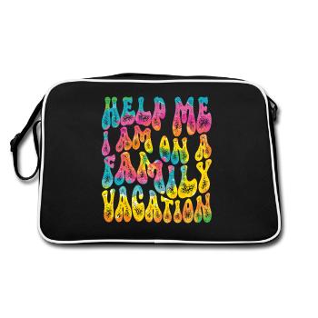 Hilfe, Ich Bin Im Familienurlaub - Retro Tasche - Schwarz/Weiß - Hinten