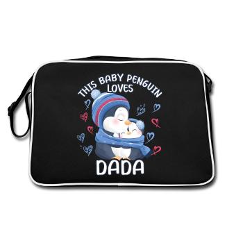 Ce bébé pingouin aime la fête des pères de papa - Sac Retro - noir/blanc - Dos