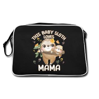 Ce bébé paresseux aime maman le jour de la fête des mères - Sac Retro - noir/blanc - Dos