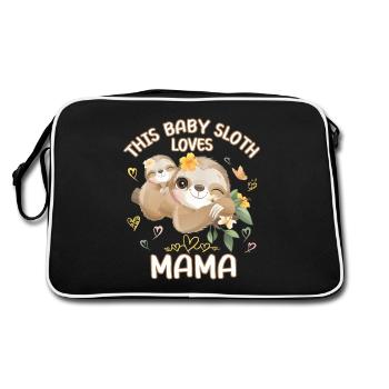 Ce bébé paresseux aime maman le jour de la fête des mères - Sac Retro - noir/blanc - Dos