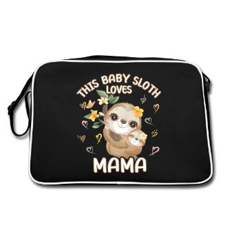 Ce bébé paresseux aime maman le jour de la fête des mères - Sac Retro - noir/blanc - Dos