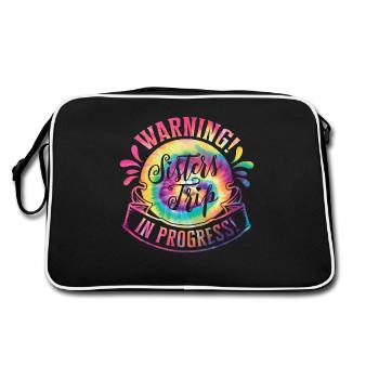 Warning Sisters Trip In Progress - Retro Tasche - Schwarz/Weiß - Hinten
