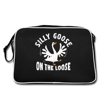 Silly geese on the loose - Retro Bag - black/white - Back
